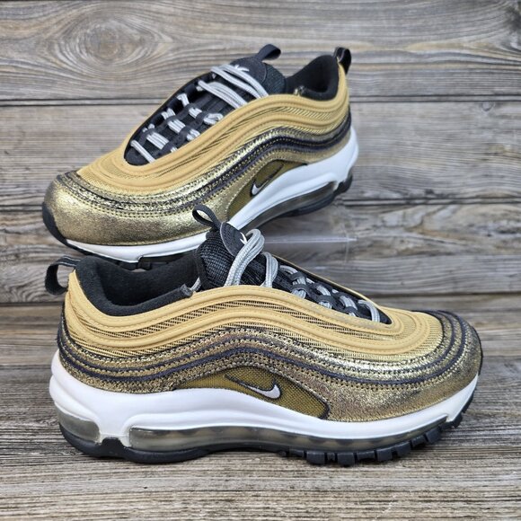 Nike Air Max 97 Sneakers Metallic Golden Gals Women's Size 7 - Picture 1 of 9